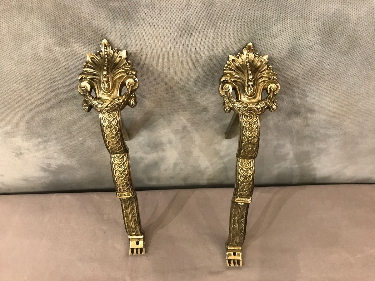 Pair Of 19th Century Bronze Curtain Rod Doors -photo-3