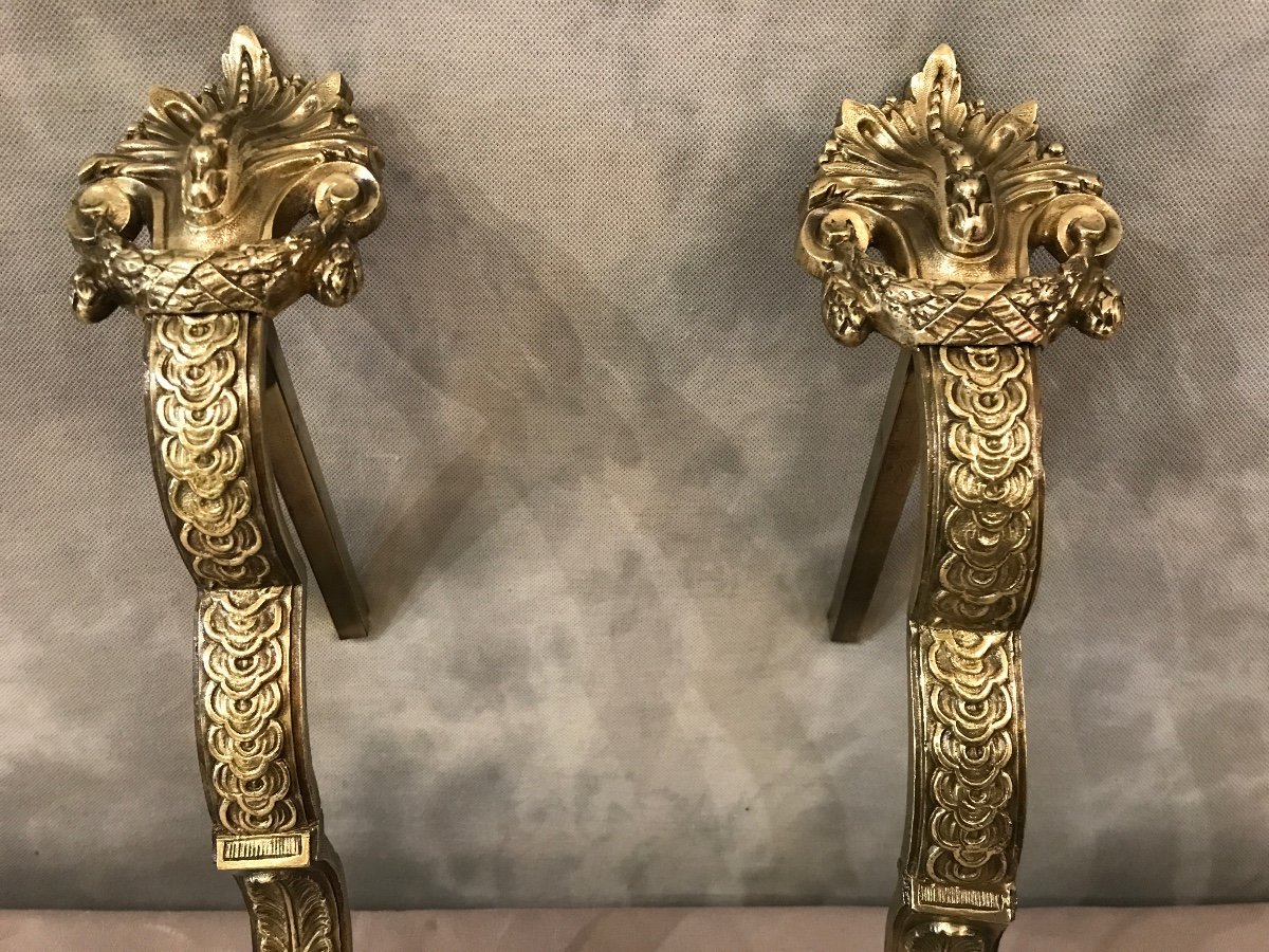 Pair Of 19th Century Bronze Curtain Rod Doors -photo-2