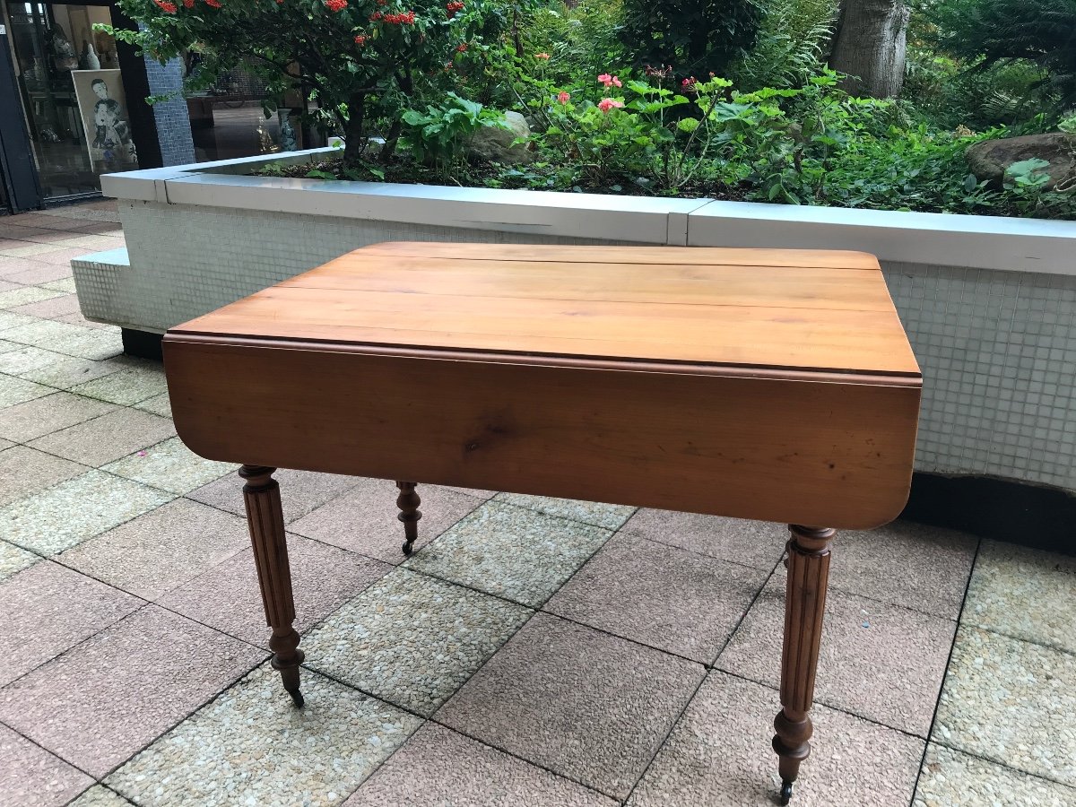 Antique 19th Century Cherry Wood Dining Table -photo-2