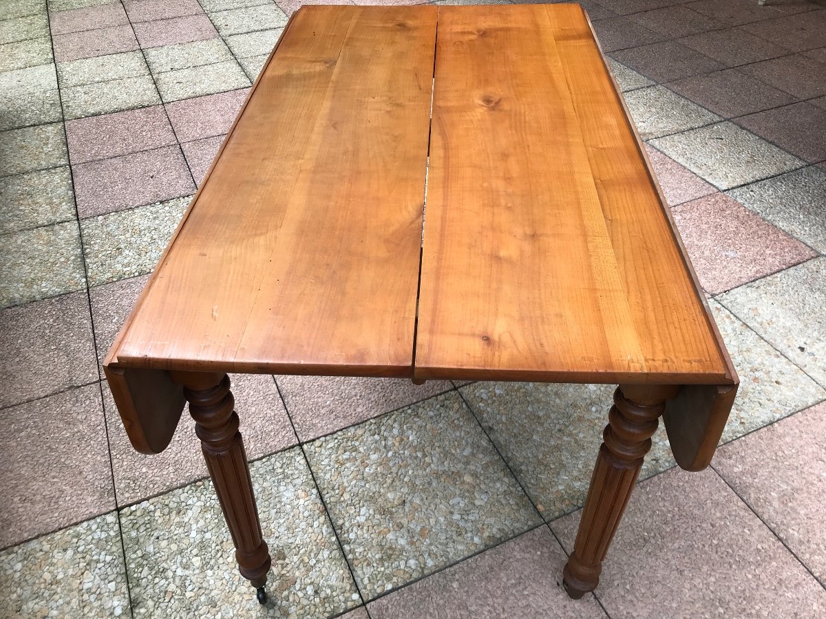 Antique 19th Century Cherry Wood Dining Table -photo-4