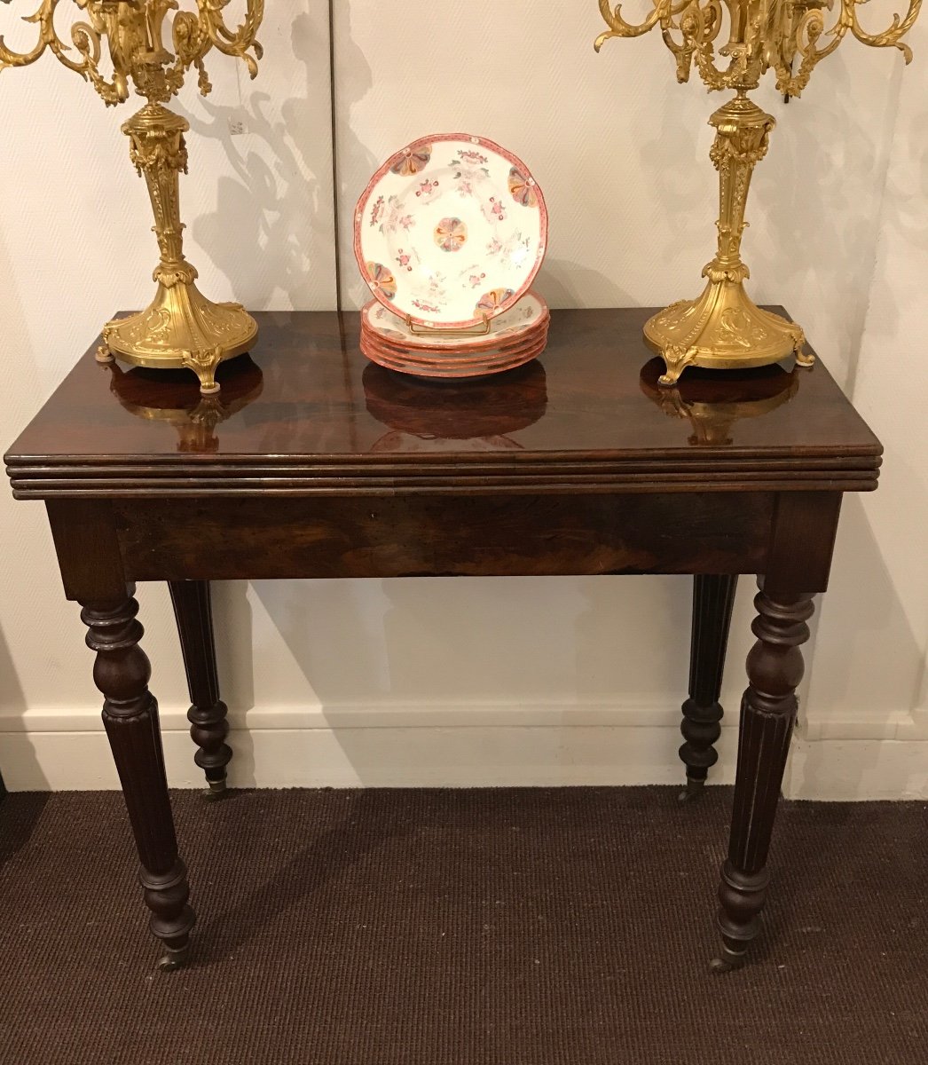 19th Century Restoration Mahogany Games Table -photo-2