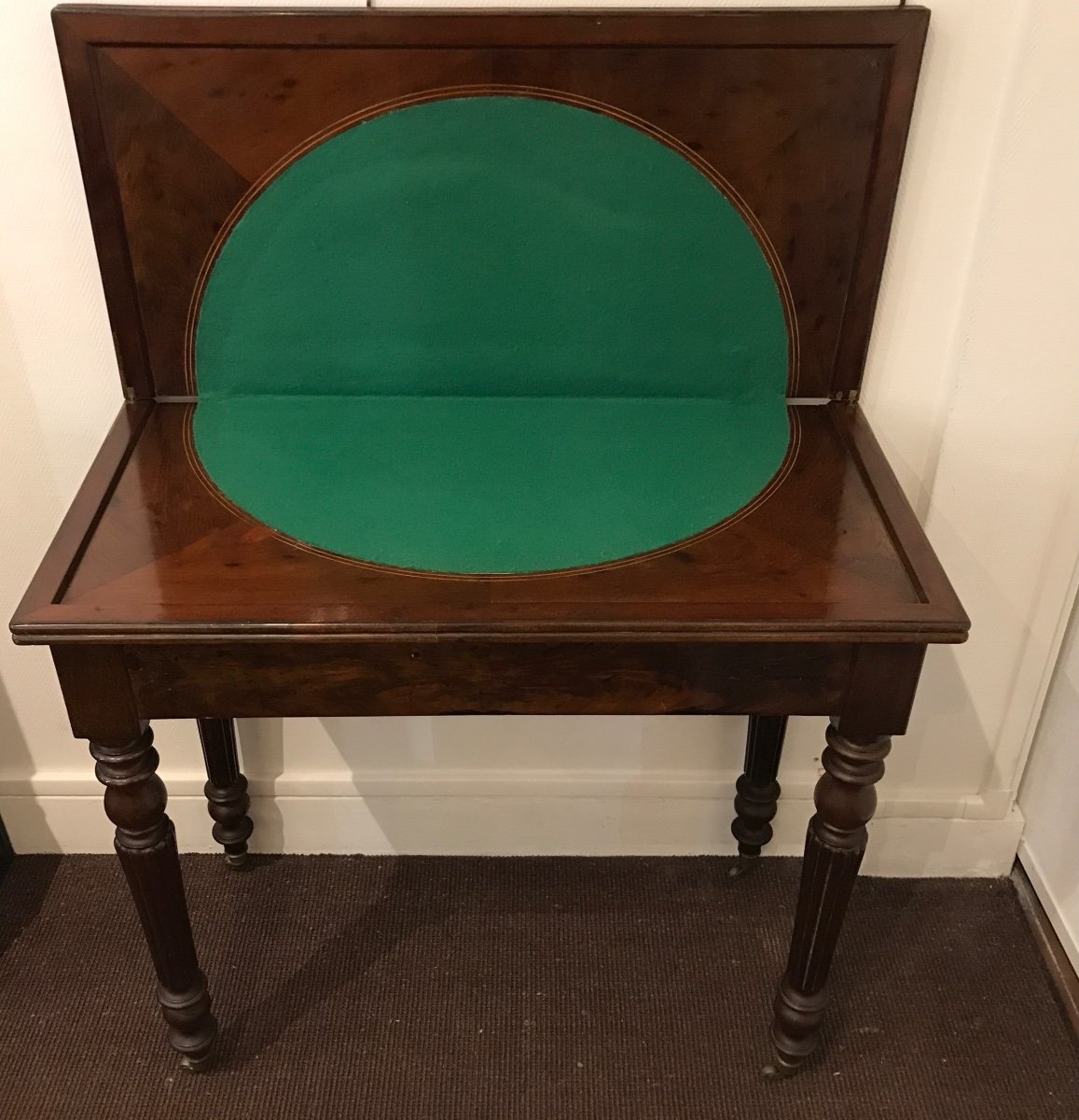 19th Century Restoration Mahogany Games Table -photo-4