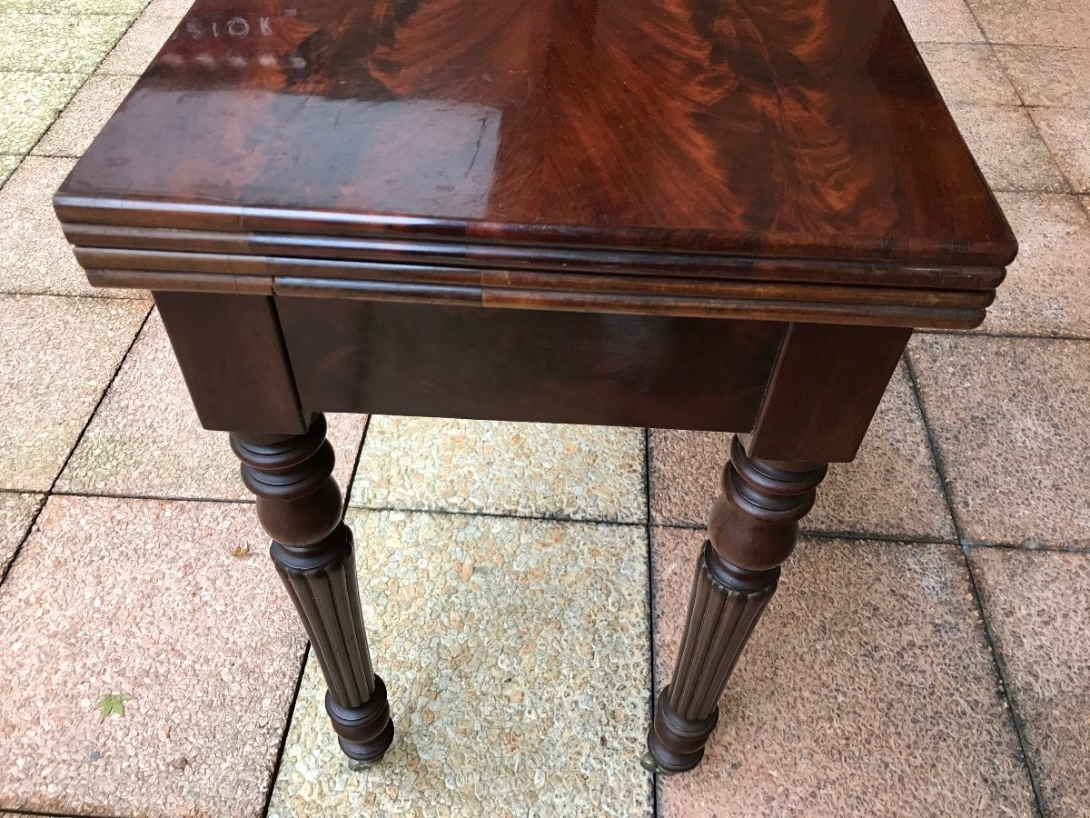 19th Century Restoration Mahogany Games Table -photo-6