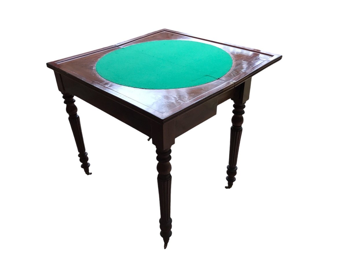 19th Century Restoration Mahogany Games Table 