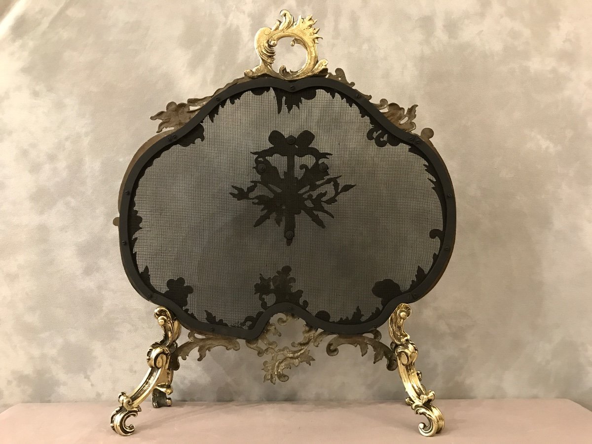 écran De Cheminée En Bronze De Style Louis XV D’époque 19ème -photo-4