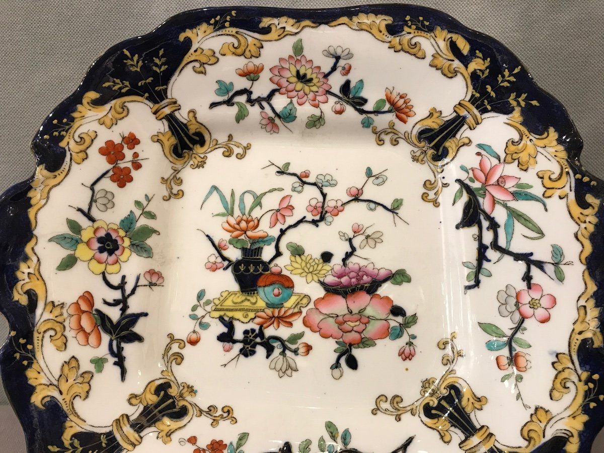 Plat à Gâteaux En Porcelaine De Minton D’époque 19 ème -photo-2