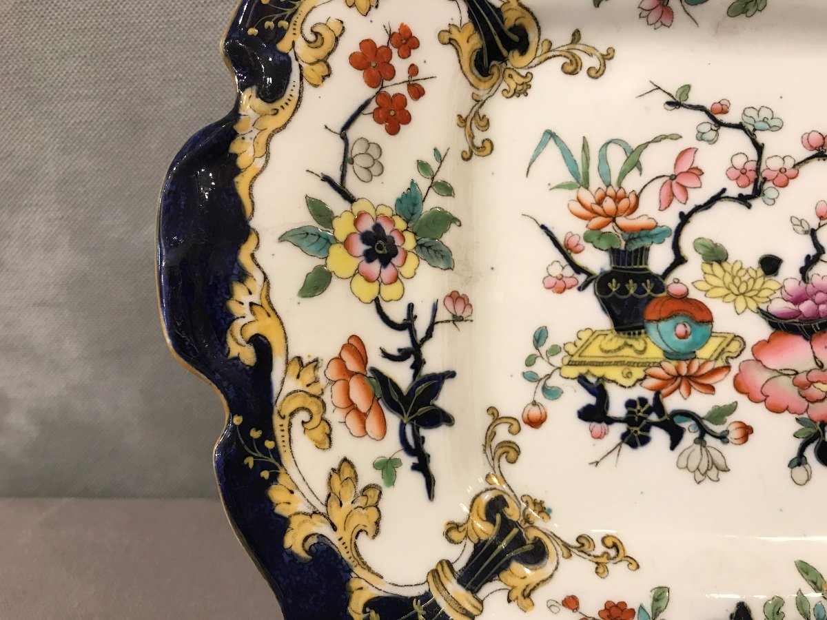 Plat à Gâteaux En Porcelaine De Minton D’époque 19 ème -photo-3