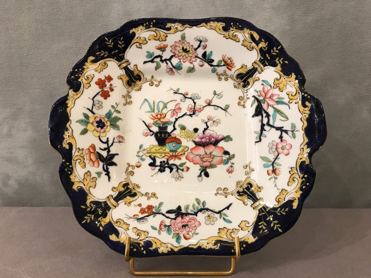 Plat à Gâteaux En Porcelaine De Minton D’époque 19 ème 