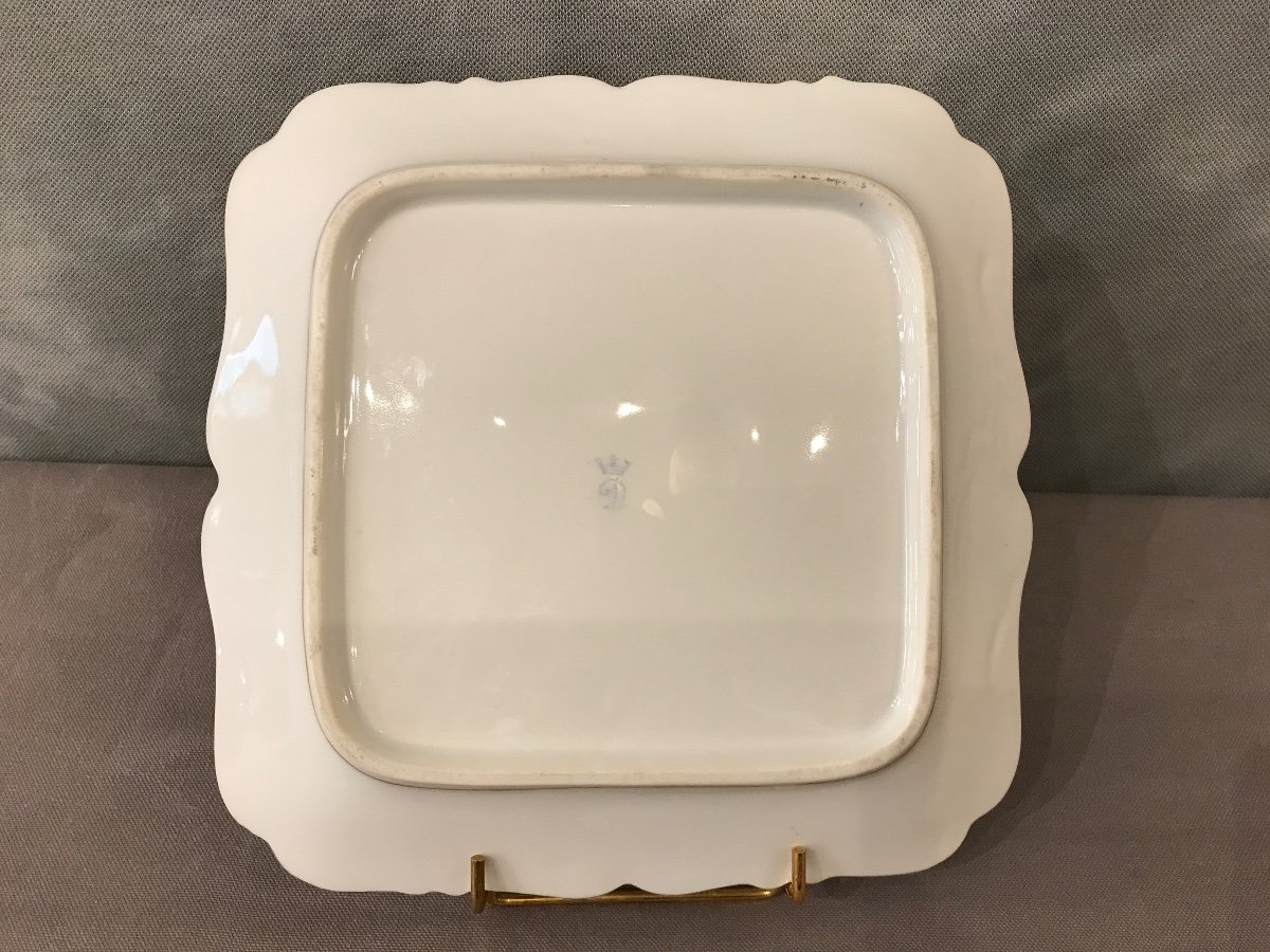 Plat à Gâteaux En Porcelaine Anglaise D’époque 19 ème  « derby « -photo-4