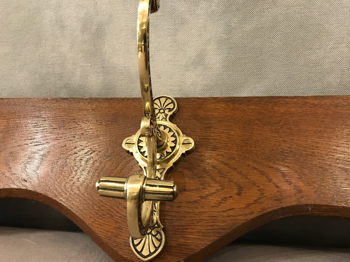 19th Century Bronze On Wood Coat Hooks -photo-2