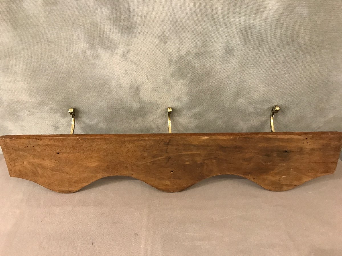 19th Century Bronze On Wood Coat Hooks -photo-3