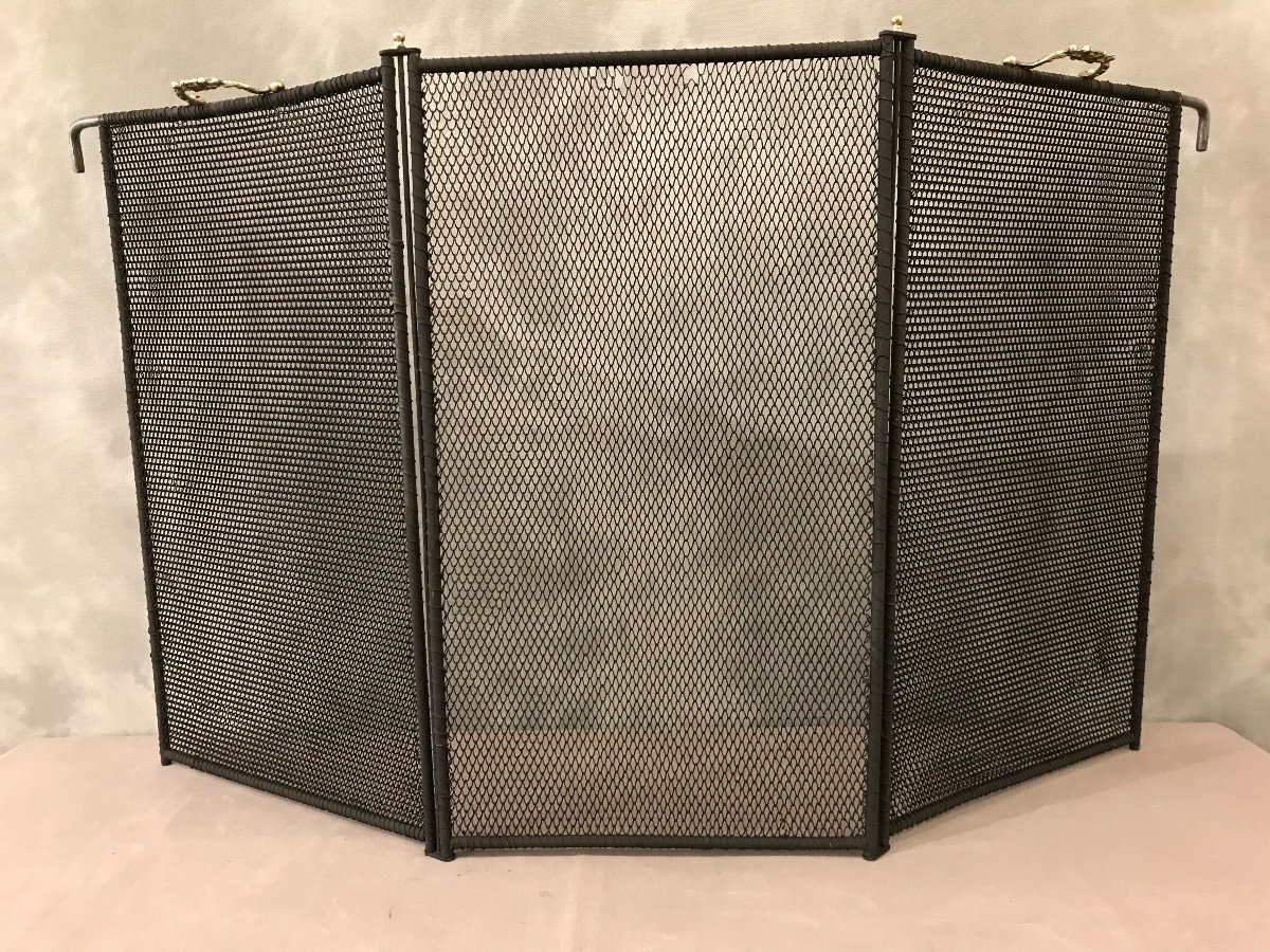 Antique Fire Screen 3 Sheets Height 59 Cm From The 19th Century 