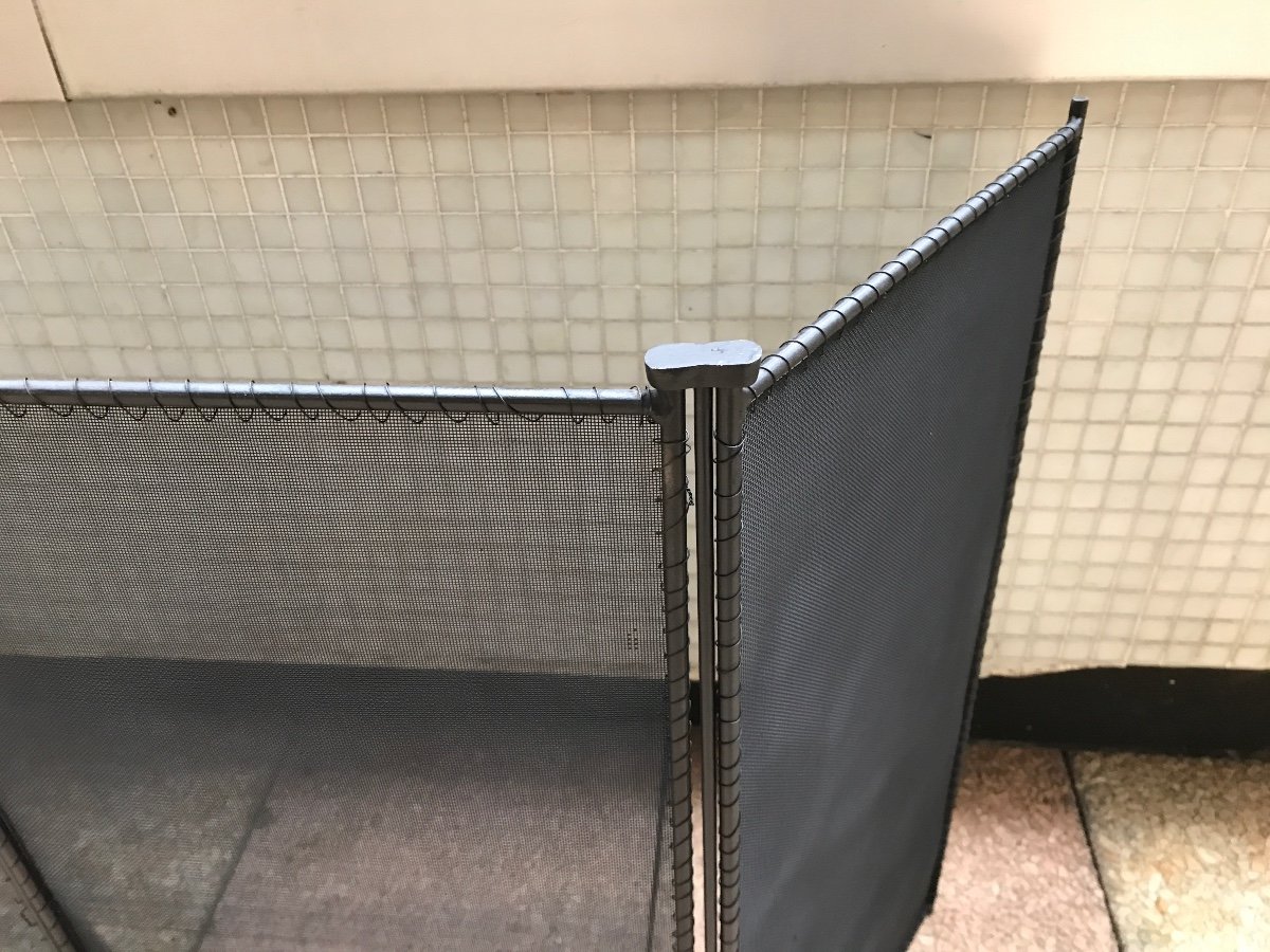 Large Black Iron Fireplace Screen Circa 1900-photo-1