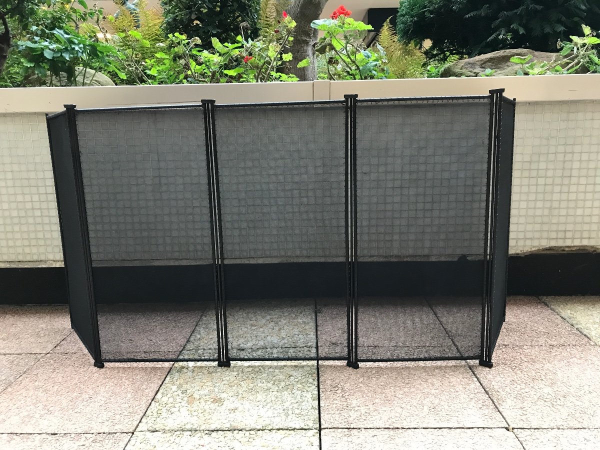 Large Black Iron Fireplace Screen Circa 1900