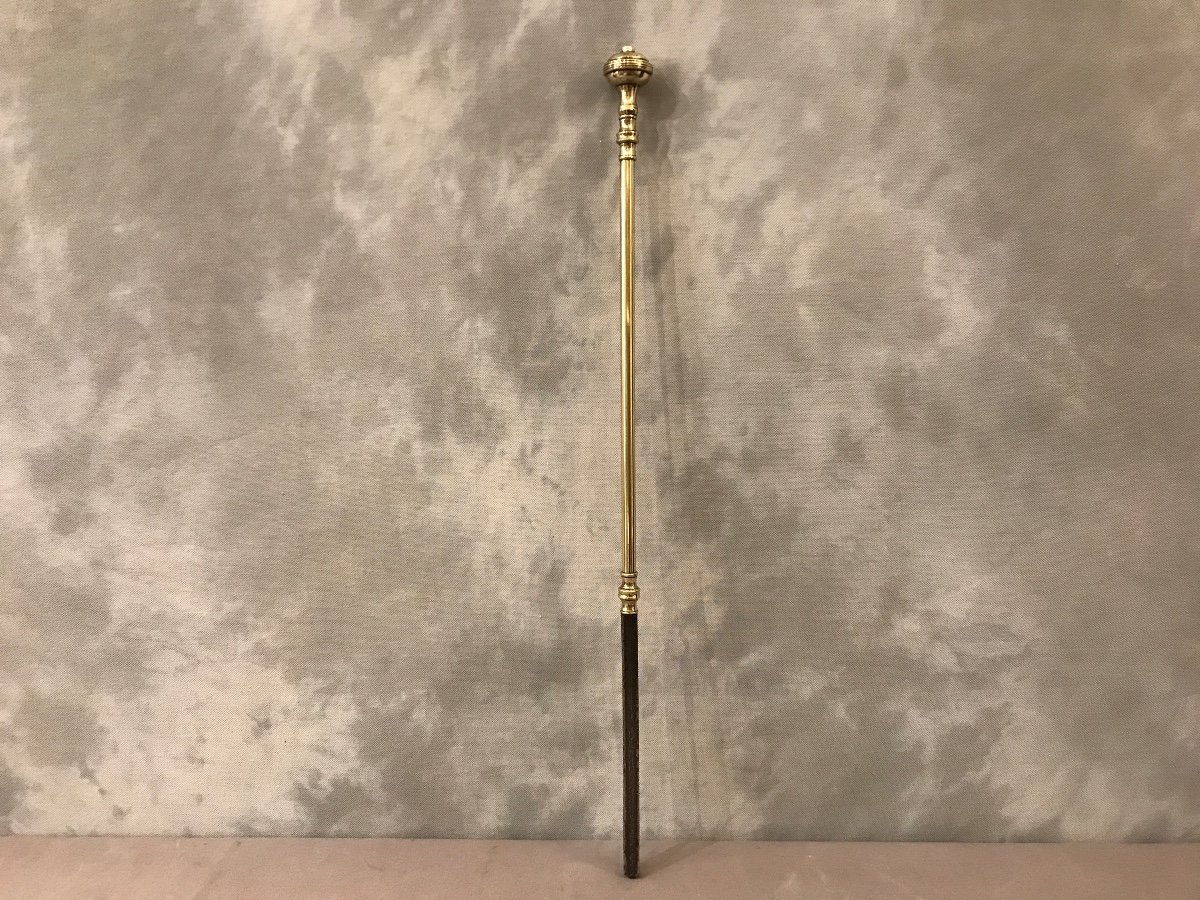 Large 19th Century Brass And Iron Poker 