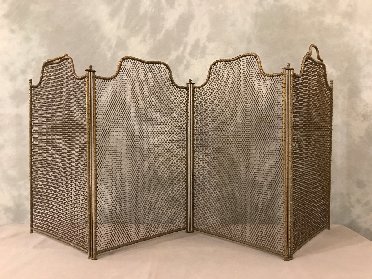 Antique Iron Fireplace Screen From The 19th Century 