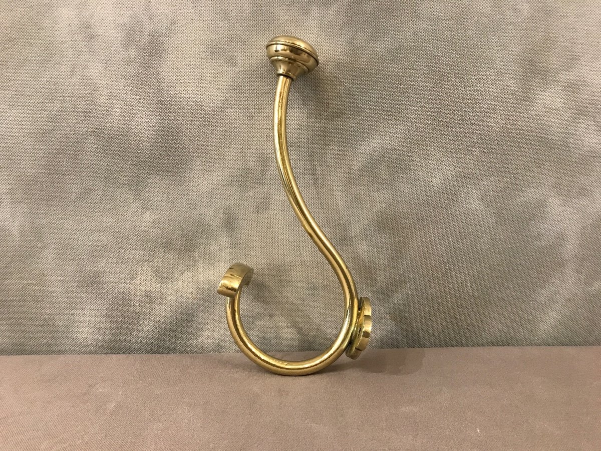 Robust 19th Century Brass Coat Rack -photo-2