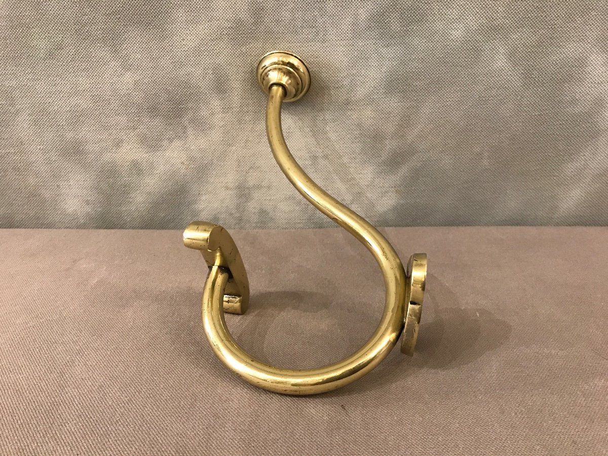 Robust 19th Century Brass Coat Rack -photo-3