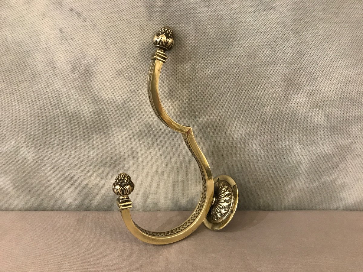 Large Coat Rack, Louis XVI Style Bronze Hook, 19th Century