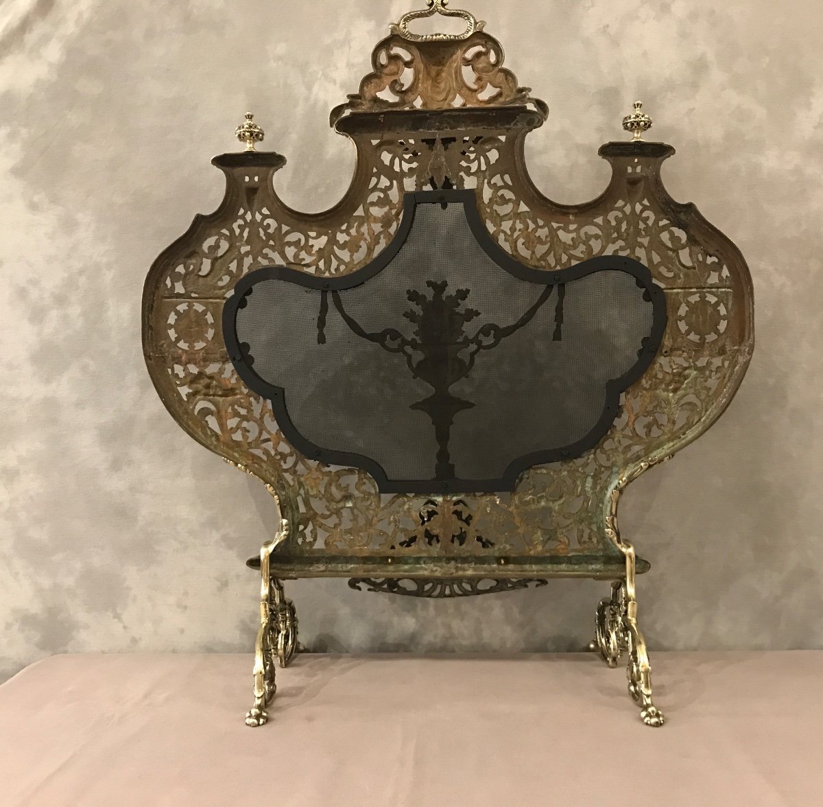 19th Century Louis XV Style Bronze Fireplace Screen -photo-5