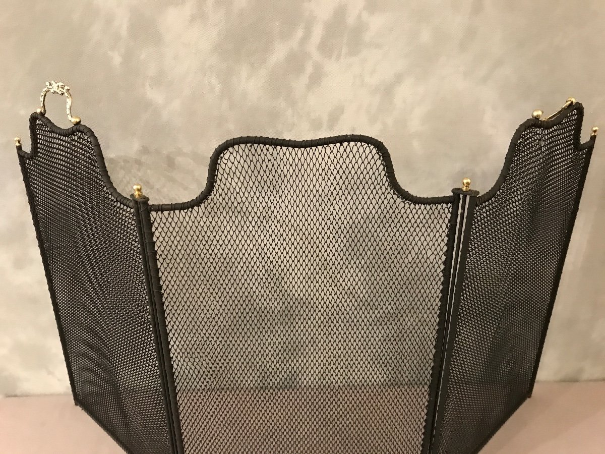 Antique Iron Fireplace Screen From The 19th Century -photo-4