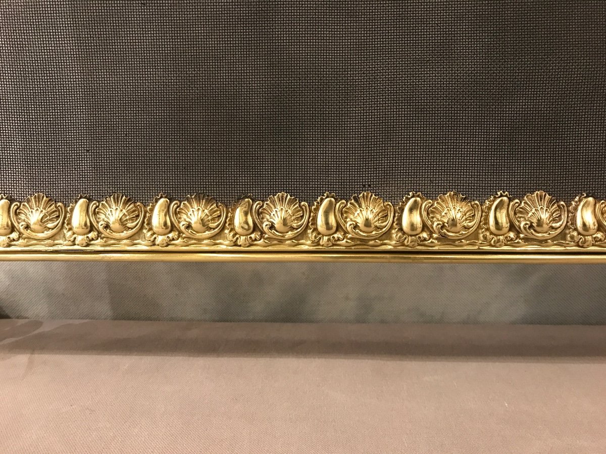 Fireplace Screen Antique Brass Fireplace Screen 19th Century -photo-1