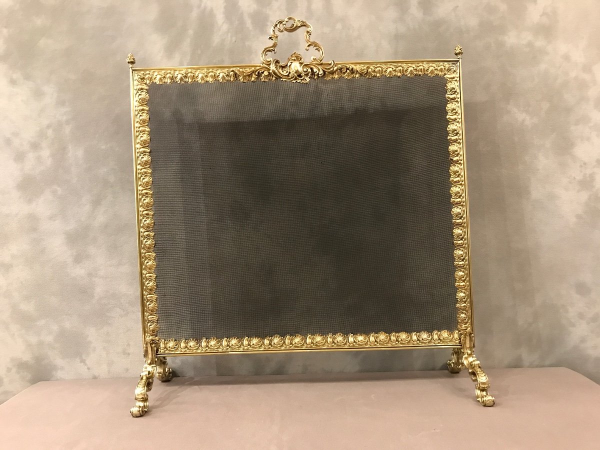 Fireplace Screen Antique Brass Fireplace Screen 19th Century 