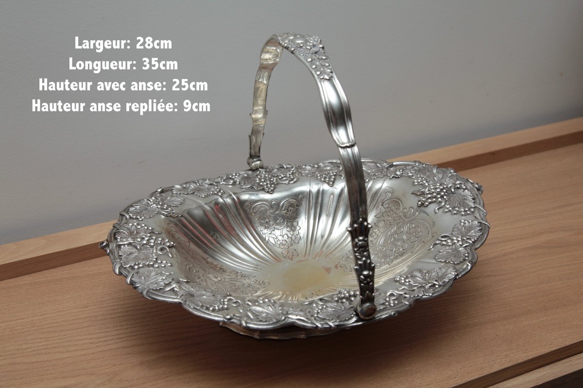 Fruit Basket Silver Metal 19th-photo-3