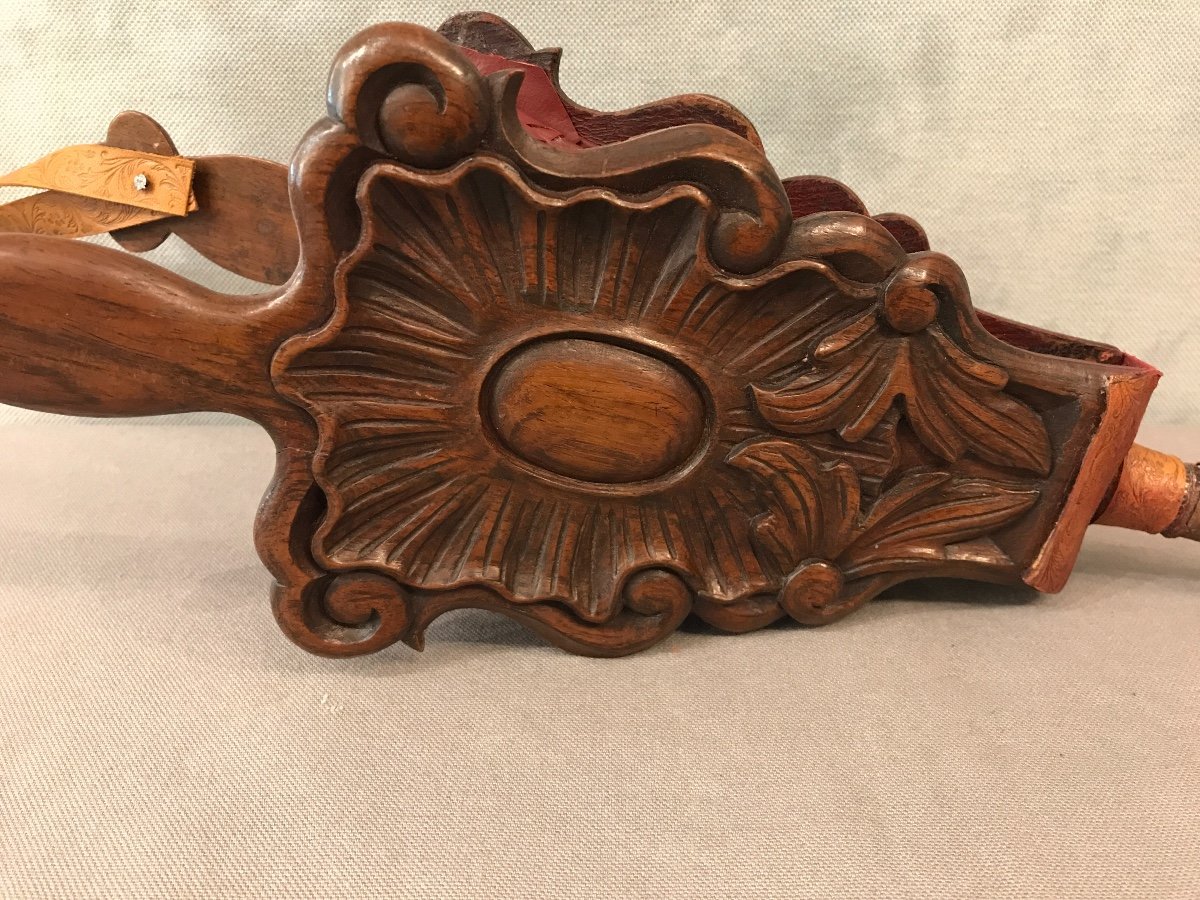 Bellows Mahogany Carved From 18th Century-photo-2