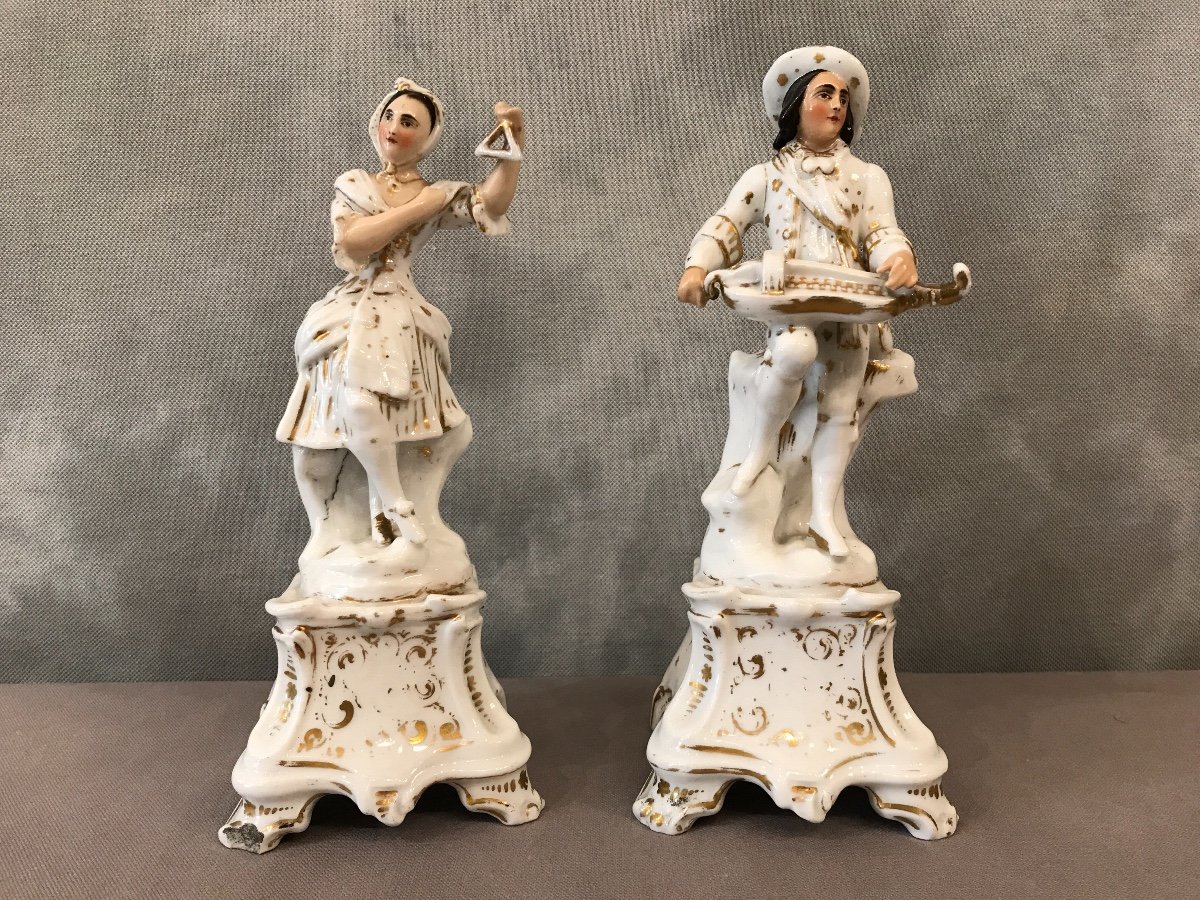 Pair Of Porcelain Vials From Old Paris 19th