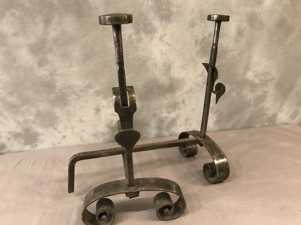 19th Century Iron Andirons-photo-4