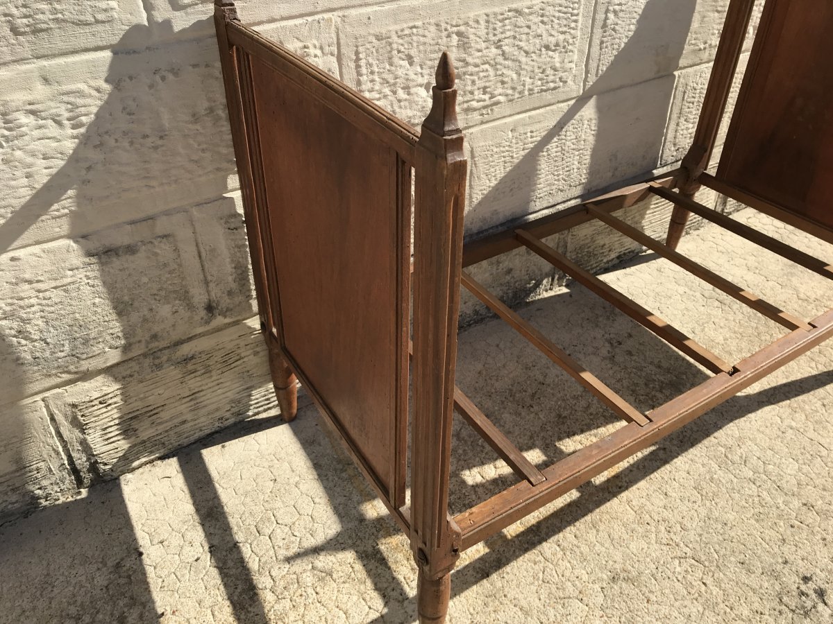 Small Bed In Fruit Wood From The 18th Century.-photo-1