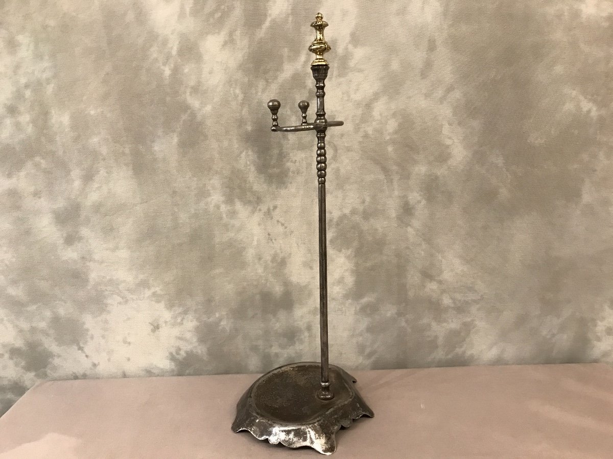 Single Fireplace Servant In Iron And Bronze From The 19th Century-photo-2