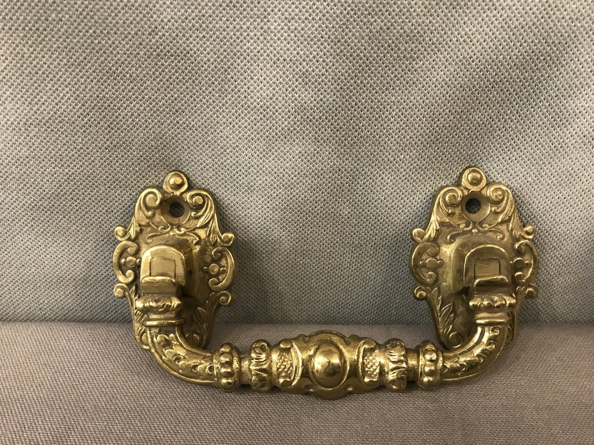 Pair Of 19th Century Bronze Handles-photo-2