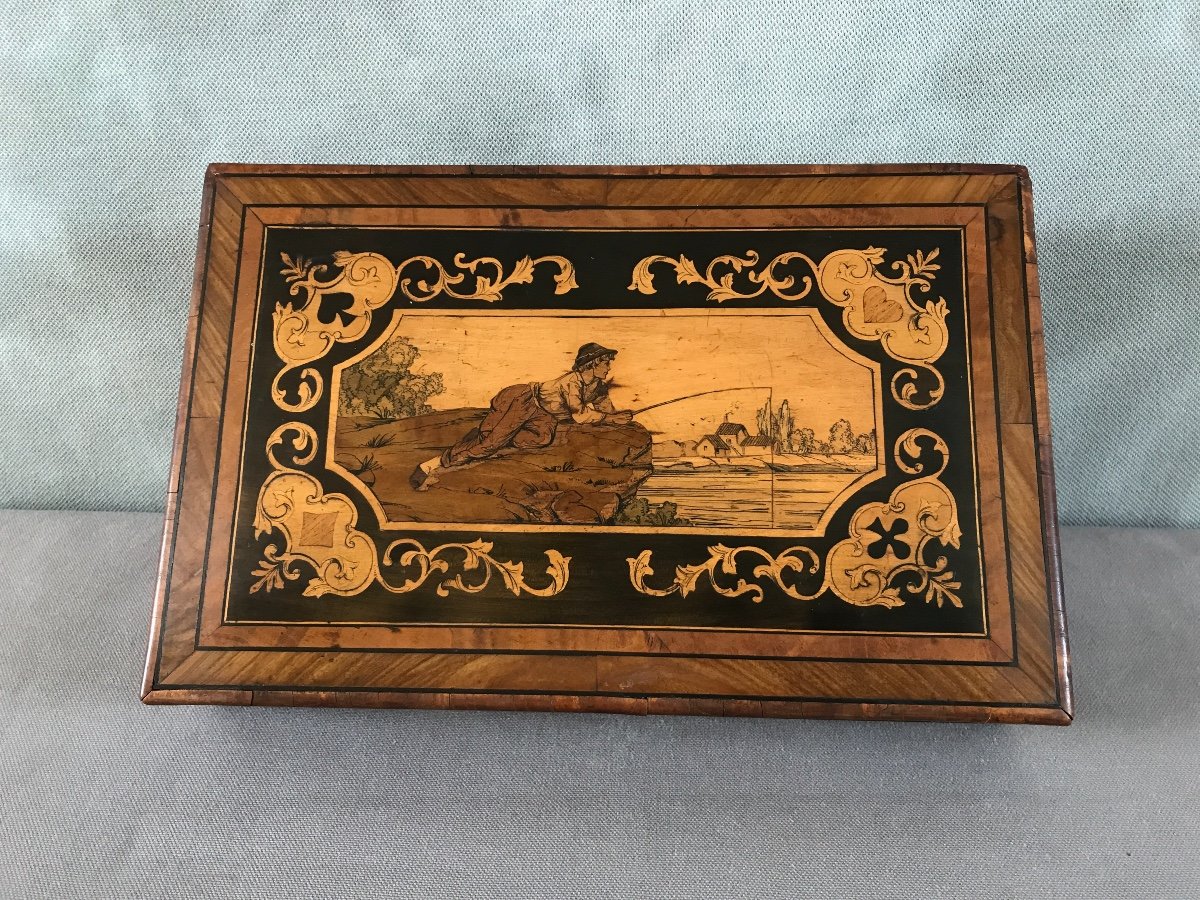 19th Century Marquetry Game Box-photo-2