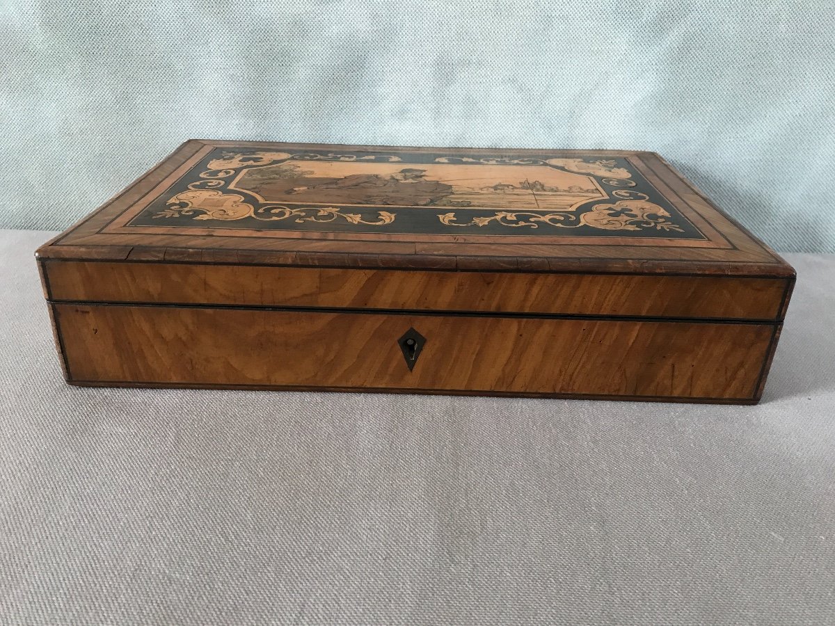 19th Century Marquetry Game Box-photo-1