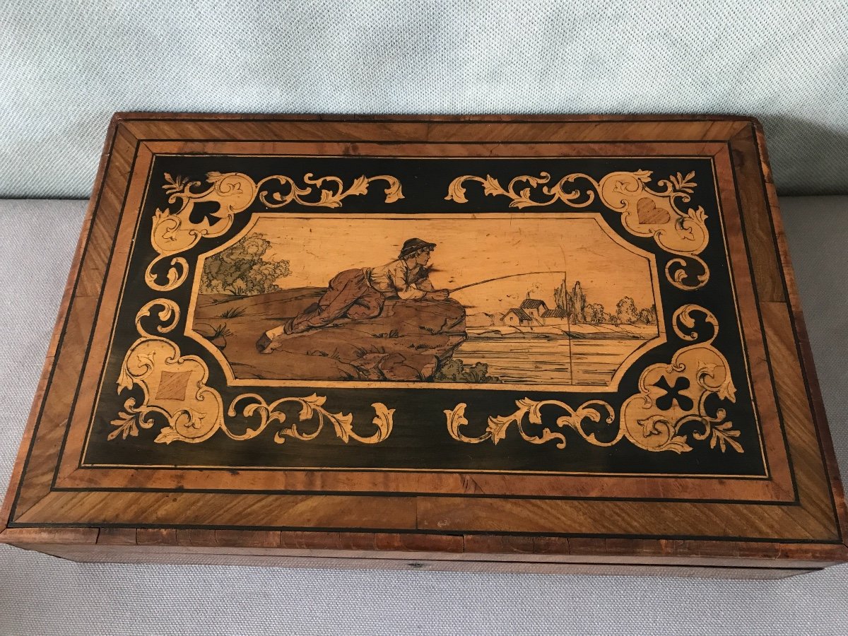 19th Century Marquetry Game Box-photo-5