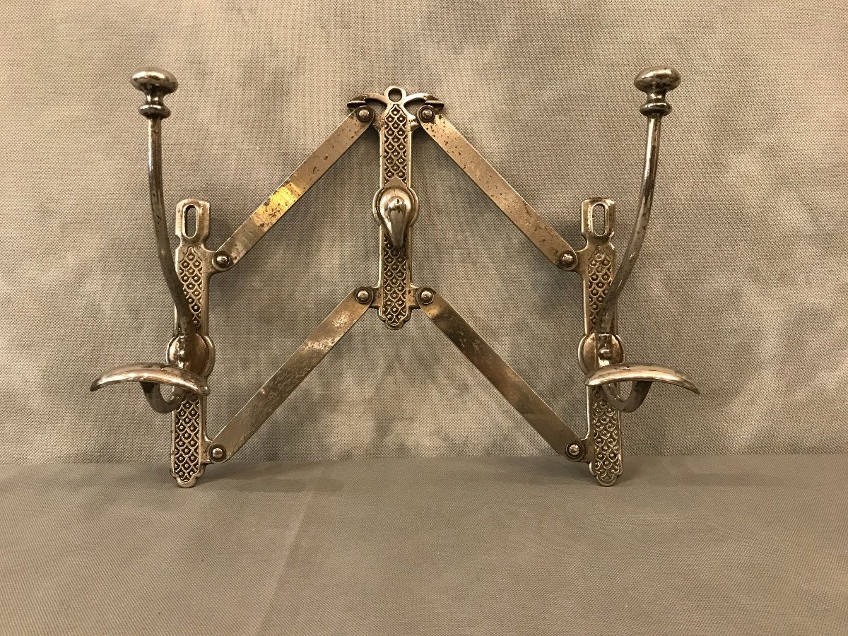 Folding Coat Rack In Chromed Metal Late 19th-photo-2