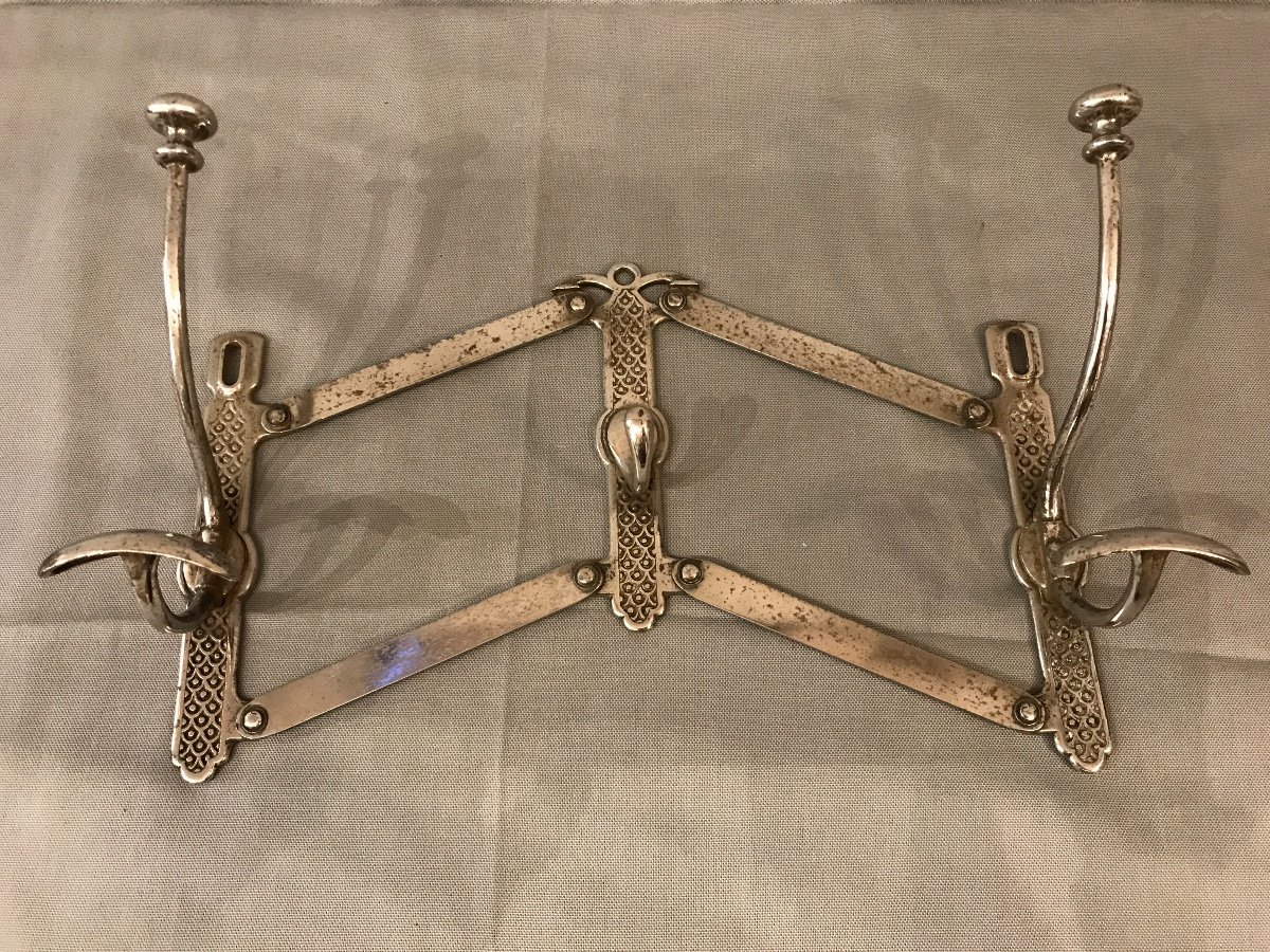 Folding Coat Rack In Chromed Metal Late 19th-photo-3