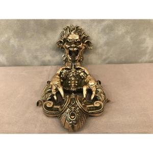 Beautiful Knocker In Polished Bronze And Varnish From The End Of The 18th Century