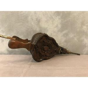Late 18th Century Carved Wood Fireplace Bellows