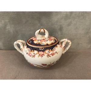 Small Sarreguemines Porcelain Sugar Bowl From The 19th Century