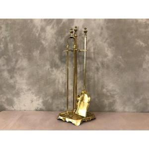 Fireplace Servant In Bronze And Brass, Late XIXth Early XXth Century