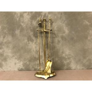 Antique 19th Century Polished Brass Fireplace Servant
