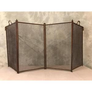 Old Rustic Iron Fireplace Screen From The 19th Century 
