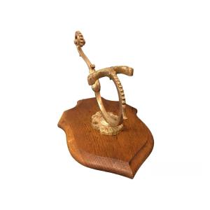 Coat Hook In Bronze On Wood From 19th Century Louis XVI Style 
