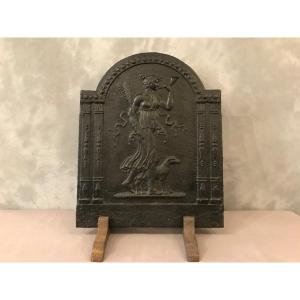 Antique Cast Iron Fireplace Plate From The Late 18th Century 