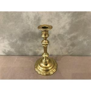 19th Century Polished Bronze Candlestick 