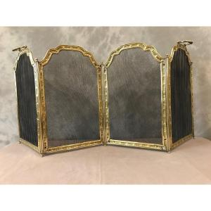 Antique 19th Century Brass Fireplace Screen 