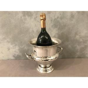 Seau à Champagne En Métal Argenté Anglais XXème 